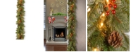 National Tree Company 9'x12" Cashmere Berry Collection Garland with 11 Cones, 11 Red Berries & 70 Clear Lights